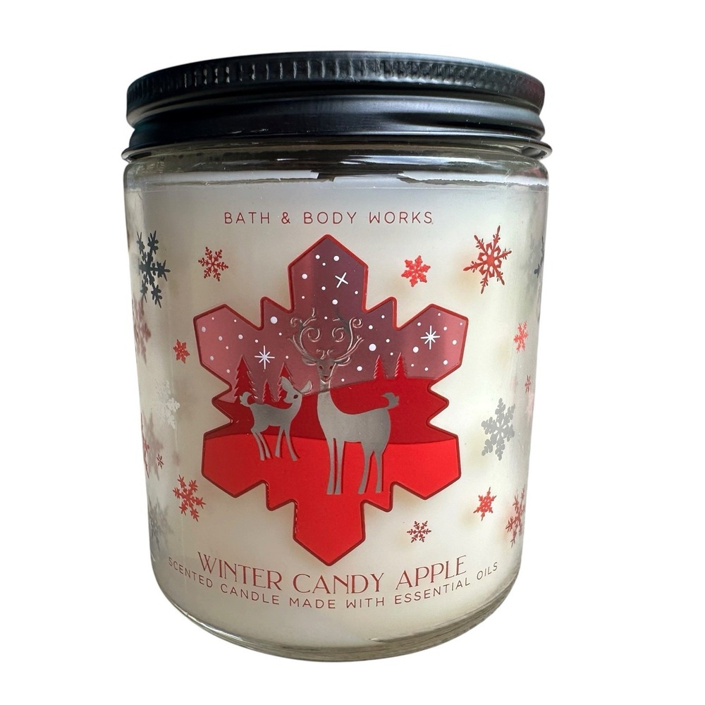 Bath & Body Works Winter Candy Apple 7 oz Single Wick Candle NEW
